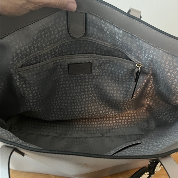 Kate Spade Taupe Tote with Owl Charm and Glitter Pouch - Picture 9 of 11